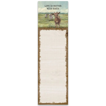 Faire-Primitives by Kathy Goat Better With Cows or Goats Magnetic Note Pad made in the USA